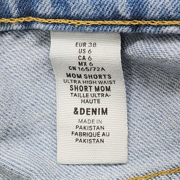 H&M Jeans Womens 6 Blue Light Wash Distressed Ripped Ultra High Waist Mom Jean - Picture 10 of 16